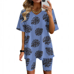 Naiste puhker&otilde;ivad, kaheosalised r&otilde;ivad naistele, suvine V-kaelusega T-s&auml;rk, topid L&uuml;hikesed p&uuml;ksid, treening, spordidress M sinine