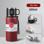 Suure mahutavusega roostevabast terasest termosega kaasaskantav vaakumkolbiga isoleeritud trumli trossiga termoveepudel 600/800/1000/1500ml 600ML veinipunane v&auml;rv