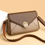 Luksuslik naistekott Kvaliteetne pehmest PU-nahast naiste &otilde;lakotid Disainer mitmekihiline Crossbody rahakott 24x8x16cm khaki