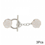 3 tk eemaldatav k&uuml;&uuml;ntevaba suletud kaelusega lillekujuline p&auml;rliriided dekoratiivne pross fikseeritud pannal