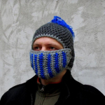 Kevadine uus v&auml;rviline kootud m&uuml;ts, k&auml;sitsi kootud villane m&uuml;ts, mask, integreeritud soe mask 57-59cm