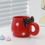 Kuumakindlad keraamilised kruusid Bowknot joogitass Armsad kohvitassid Avaleht Without Spoon punane