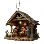 S&uuml;ndimisstseeni ripats akr&uuml;&uuml;list Jeesuse s&uuml;nni rippuv j&otilde;uludekoratsioon pidulik sisekujundus Religioosne m&auml;lestusehitis j&otilde;ulupuu mantelautole 4mm G