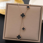 Uus kahepoolne neljaleheline ristiku kaelakee naistele, mittepleekuv narmastega kaelakett, ni&scaron;i kerge luksuslik lihtne ripats