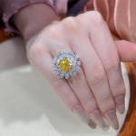 BELLA BOX Kuldne tsirkoonist printsess Fang Netizens Live Uus toode Full Diamond High Grade Temperament Open Ring naiste ornament Adjustable Opening kollane