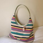 Uued Rainbow v&auml;rvilised &otilde;lakotid vabaaja naiste l&otilde;uend Mere&auml;&auml;rsed kootud k&auml;ekotid Lihtsad naiste suure mahuga k&auml;eshoitavad kandekotid