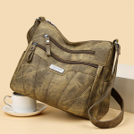 Pehmest nahast suure mahutavusega Crossbody kott naistele 2024 Uus trendikas ja moodne keskealiste ja eakate naiste kott, ema &otilde;lakott 28x10x24cm roheline