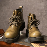 Moodsad kuumad s&uuml;gis- ja talve meeste saapad Retro klassikaline Briti stiil Igap&auml;evane v&auml;ljas mootorratas Kvaliteet &Auml;ri Kontor Nahast Sh 41 khaki