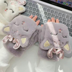 Whitecat s&otilde;rmikud gooti lolita armsad labakindad kassi k&otilde;rvadega talvised kiisu disainer klapiga kindad luvas handschoenen One Size