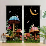 Seenekuu Prindiga K&otilde;rge Valgustpidavusega Kardinad Kardinad Must Seeria Kardinad Sobivad Magamistuppa &Otilde;ppimistuppa Koju Uued Moemustrid W55 X H120cm X 2&Grommet Top