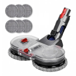 Elektriline mopppea otsik Dyson V7 V8 V10 V11 V12 V15 jaoks, kahekordse p&ouml;&ouml;rdemootoriga, 6 tk pestava mopipadjaga must