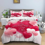 3D Armastus S&uuml;damega Kuningas Kuninganna Tekikott S&otilde;brap&auml;eva Kingitus Voodipesukomplekt T&uuml;drukutele Naistele Paaridele Pehme Pol&uuml;ester Tekikott Kodutekstiil EU Single 135x200cm