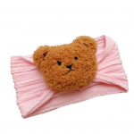 Cartoon Bear Baby peapael, keerutatud pl&uuml;&uuml;sist loomapeakate elastne riba lastele mugav valge