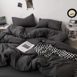Jaapani stiilis &uuml;hev&auml;rviline nahas&otilde;bralik &uuml;hiselamu voodipesukomplekt: Lina, Tekikott ja Padjap&uuml;&uuml;r 1.2m Bed, 3-piece Set (Quilt Cover 150x200cm)