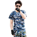Uus mood Naiste Meeste Armee Stiilis V&auml;ljas J&otilde;usaali Treening Boot Camp Kamuflaaž T-s&auml;rk (Ainult T-s&auml;rk) XXXXL sinine