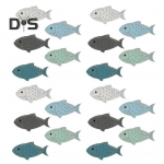 20 tk. Puidust kala seinakaunistus, maalitud kalade kaunistused, mere&auml;&auml;rsed rannikuteemalised seinakunst Kalakaunistused j&auml;rvemaja jaoks Kodu rannakaunistus Sets