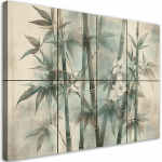 L&otilde;uenditr&uuml;kk, Bambusev&otilde;rsed lilledega tekstuurilisel taustal 60x40 beež