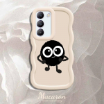 V&auml;rvitud muster Big Wave Edge pehme silikoon materjal Macaron telefoni &uuml;mbris p&otilde;rutuskindel kaitsev kummist korpus OnePlus Vivo Motorola Moto jaoks Vivo Y33S must