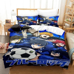 Moodne 3D-prindiga anime voodipesukomplekt Bluelock Voodipesukomplekt &Uuml;heinimese Twin T&auml;iskasvanu Queen King Suuruses Voodikomplekt T&auml;iskasvanu Laste Magamistoa Tekikoti Komplektid EU Single 135x200cm