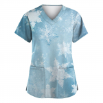 Naiste moodsad V-kaelusega l&uuml;hikeste varrukatega t&ouml;&ouml;r&otilde;ivad, taskutega, tr&uuml;kitud topid XL must