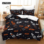 Tekikate Cartoon Universe voodipesukomplekt Kosmoselaeva tekikott poistele Tekikate Milky Way Astronaut Dream Teens Room Decor EU single(135x200cm)