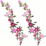 2 tk pealekantavaid paiku riietele liblika lille tikandiga, aplikatsioon DIY riidekunsti tikanddekoor teksadele m&uuml;tsidele pluusidele &otilde;mblemine s&auml;rkidele aplikatsioonid 2Pcs