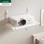 Seinale paigaldatav projektorikinnitus hoiuriiuliga Upgrade 35x30cm valge