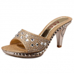 Mood Naiste Sandaalid Rhinestone Daamide Kingad Seksikad K&otilde;rge Kontsaga Kingad Naiste Sandalias Kuld H&otilde;be Naiste Sussid Kontsaga Sandaalid 39 kuld