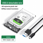 2,5-tolline l&auml;bipaistev ABS USB 3.0 v&auml;lise k&otilde;vaketta korpus SSD ja HDD jaoks 2.0