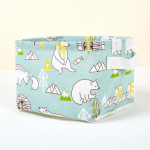 Multifilmi mustriga puuvillane ja linane k&auml;epidemega lauaarvuti m&auml;nguasjade sn&auml;kikarp loomingulise kosmeetika kangast hoiukorv sinine