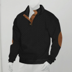 S&uuml;gis- ja talvine meeste vabaaja vabaaja kraega, pikkade varrukatega žakaarkootud pullover kampsun XXL must
