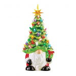 Resin Xmas Tree Peen h&otilde;&otilde;guv Gnome keraamiline j&otilde;ulupuu v&auml;rvilise valgusega kodu j&otilde;ulukaunistuseks
