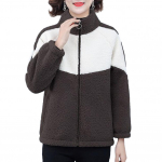 Naiste Talvine S&uuml;gisjakk V&auml;rviplokk Paks Pl&uuml;&uuml;s Pehme Soe P&uuml;stkrae Kaelus Pikkade Varrukatega Lukuga Kinnitus Kampsun Ema M kohv