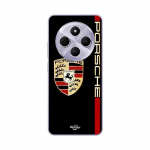 Coque de t&eacute;l&eacute;phone - Maniacase - Xiaomi Redmi 14C - Logo PORSCHE - Souple - Noir/Rouge/Dor&eacute;