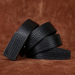 3,5 cm puhtast loomanahast kvaliteetsed ehtsast nahast meeste v&ouml;&ouml;d rihmaga meeste hambutu automaatse pandlaga &auml;ri&uuml;likonna p&uuml;kste v&ouml;&ouml; 105CM must