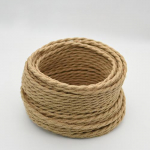 Vintage RopeTwisted kollane elektritraat 2*0,75mm kanepi k&ouml;is kootud tekstiilist traadist keerutatud kaabel punutud retro rippvalgusti juhe 1m kollane