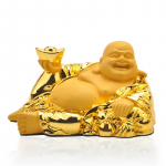 Gold Laughing Buddha Resin Statue Maitreya Buddha Sculpture Figurines Ornaments Home Car Bedroom Garden Decoration Statues