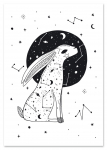 Plakat gwiezdny zając luna 21x29,7 cm A4