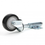 4-tollised ukse vedruga rattad, mustad vedrurattad, PVC-rattad, maksimaalne koormus 120 kg, must