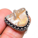 Biwa Pearl Handmade 925 Sterling Silver Jewelry Ring Size 7 v5m75