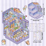 Loomade paradiis 3D isetegemise kleebised maastikukabiini stseeni kleebis k&auml;sitsi valmistatud konto kingitus lastele j&otilde;ulufestivalil