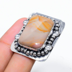 Landscape Jasper Handmade 925 Sterling Silver Jewelry Ring Size 8 h1v47