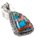 Natural Spiny Oyster Gemstone 925 Sterling Silver Jewelry Pendant 2.40 y4c06