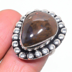Natural African Moss Gemstone 925 Sterling Silver Jewelry Ring Size 6.5 u8v84