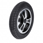 10-tolline ratastooli ratas alumiiniumveljega, kummist rehv, tugev kandev&otilde;ime, libisemiskindel ratastooli tagaratas