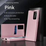 Nahkne S-View Windows rahakotiga klapiga &uuml;mbris Samsung Galaxy S25/S24/S23/S22 Ultra Plus S23 FE S25edge A56 A55 kaarditaskuga p&otilde;rutuskindlale &uuml;mbrisele For Galaxy S23Ultra&With Packet Box roosa