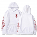 Anime Berserk Acid Hoodies Prinditud meeste naiste moe pikkade varrukatega Harajuku gooti r&otilde;ivad esteetilised t&auml;navariided sviiter Oversized L valge