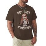 Not Fast Not Furious Kawaii Sloth Print Clothing Meeste T&auml;navasuured T-s&auml;rgid Hingav puuvillane T&auml;navar&otilde;ivad Loominguline T-s&auml;rk S