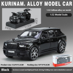 Uus 1:32 Rolls Royce Cullinan maasturi sulamist luksuslik automudel valatud metallist m&auml;nguasjas&otilde;idukid automudeli heli ja valguse simulatsioon lastele kingitus must