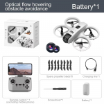 2025 V66 Mini Droon 4k HD Kaamera WiFi Takistuste V&auml;ltimine Kokkupandav Kopter Kaugjuhtimispult Helikopter Laste M&auml;nguasi Kingitus Optilise Voo Positsioneerimine 1 Battery valge